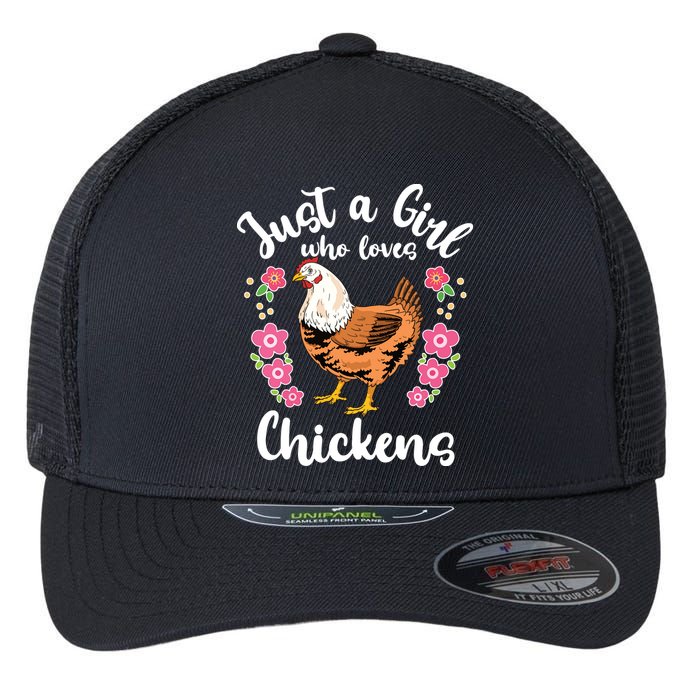 Chicken Who Loves Chickens Flexfit Unipanel Trucker Cap
