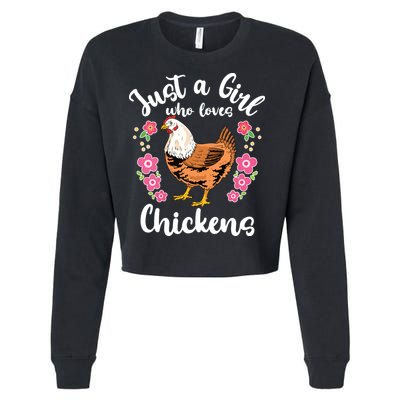 Chicken Who Loves Chickens Cropped Pullover Crew