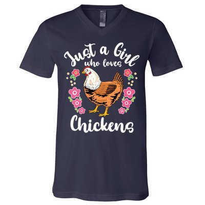 Chicken Who Loves Chickens V-Neck T-Shirt
