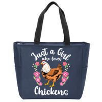 Chicken Who Loves Chickens Zip Tote Bag