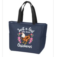 Chicken Who Loves Chickens Zip Tote Bag