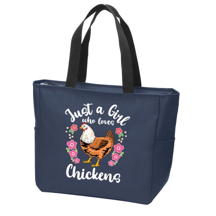 Chicken Who Loves Chickens Zip Tote Bag