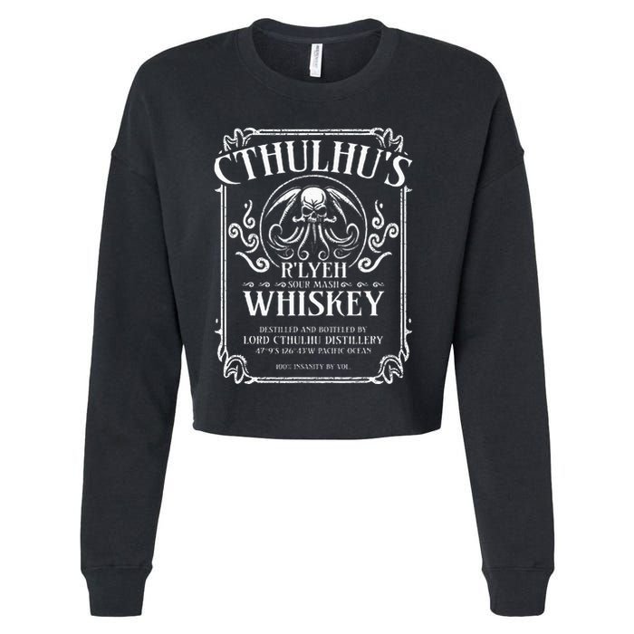 Cthulhu Whiskey Label Cropped Pullover Crew