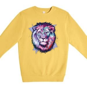 Colorful Wild Lion Premium Crewneck Sweatshirt