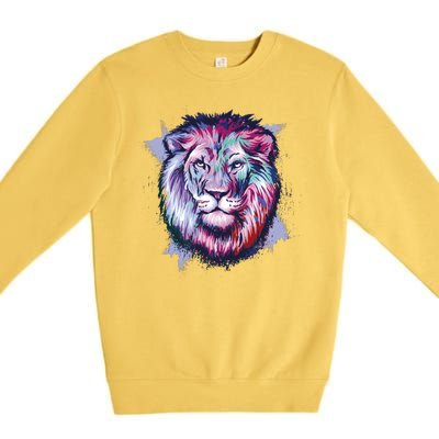 Colorful Wild Lion Premium Crewneck Sweatshirt