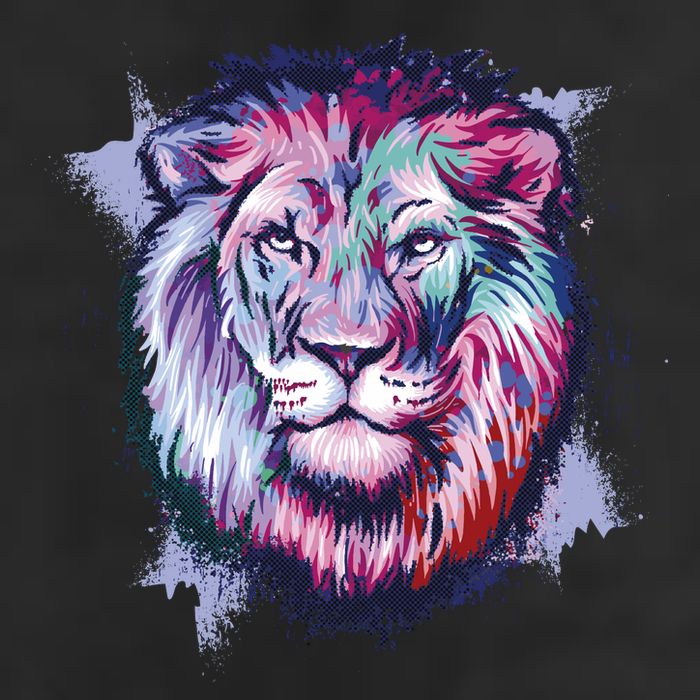 Colorful Wild Lion Golf Towel