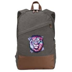 Colorful Wild Lion Cotton Canvas Backpack