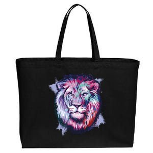 Colorful Wild Lion Cotton Canvas Jumbo Tote