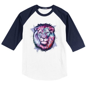 Colorful Wild Lion Baseball Sleeve Shirt