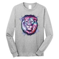 Colorful Wild Lion Long Sleeve Shirt