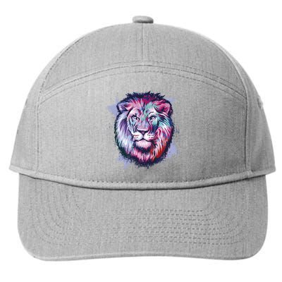 Colorful Wild Lion 7-Panel Snapback Hat