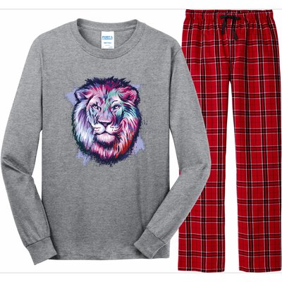 Colorful Wild Lion Long Sleeve Pajama Set