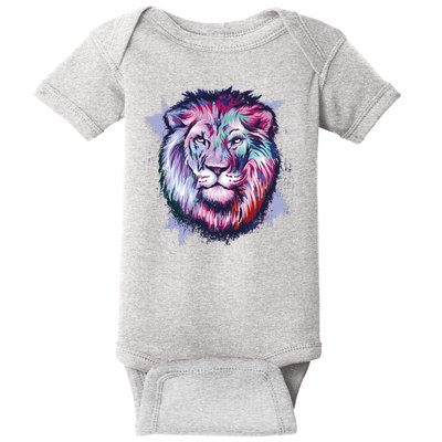 Colorful Wild Lion Baby Bodysuit