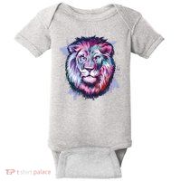 Colorful Wild Lion Baby Bodysuit