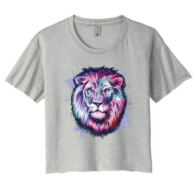 Colorful Wild Lion Crop Top