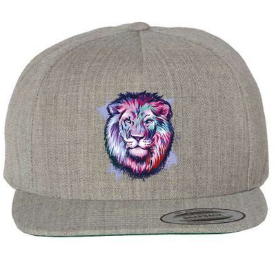 Colorful Wild Lion Wool Snapback Cap