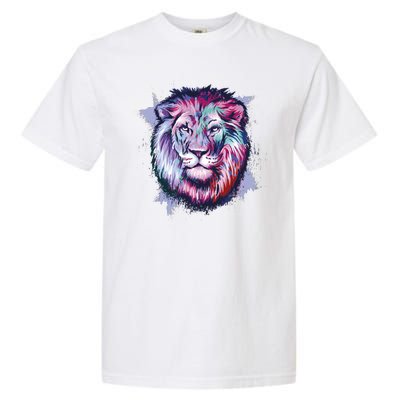 Colorful Wild Lion Garment-Dyed Heavyweight T-Shirt