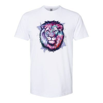 Colorful Wild Lion Softstyle CVC T-Shirt