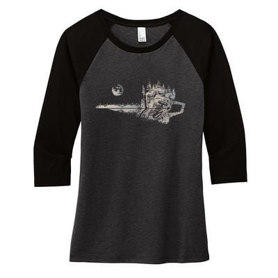 Chainsaw Woodworker Lumberjack Arborist Chainsaw Women's Tri-Blend 3/4-Sleeve Raglan Shirt