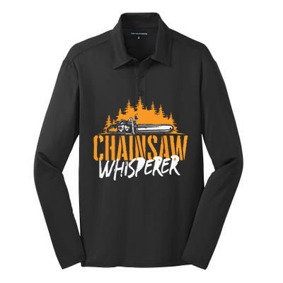 Chainsaw Whisperer Lumberjack Logger Woodworker Silk Touch Performance Long Sleeve Polo