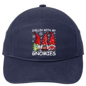 Chillin With My Gnomies Funny Christmas Gnome Gift 7-Panel Snapback Hat