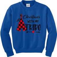 Christmas With My Tribe Red Plaid Family Matching Outfit Gift Kids Sweatshirt