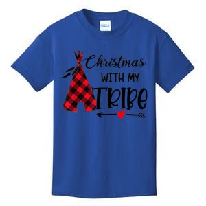 Christmas With My Tribe Red Plaid Family Matching Outfit Gift Kids T-Shirt