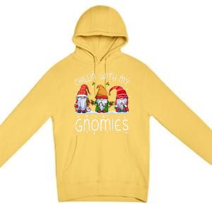 Chillin With My Gnomies Buffalo Red Plaid Christmas Gnome Great Gift Premium Pullover Hoodie