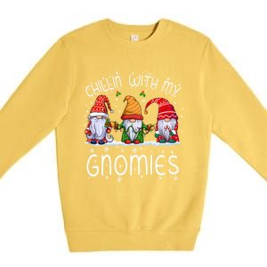 Chillin With My Gnomies Buffalo Red Plaid Christmas Gnome Great Gift Premium Crewneck Sweatshirt