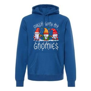 Chillin With My Gnomies Buffalo Red Plaid Christmas Gnome Great Gift Premium Hoodie