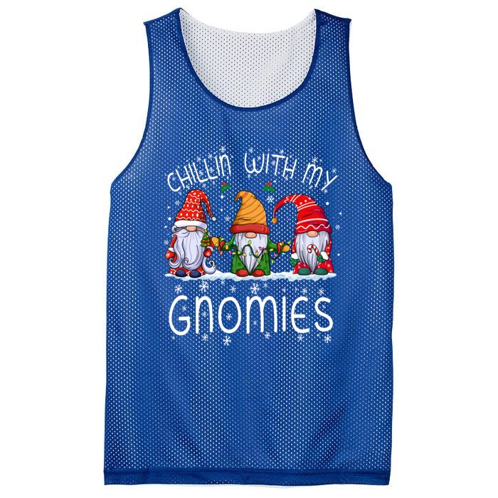 Chillin With My Gnomies Buffalo Red Plaid Christmas Gnome Great Gift Mesh Reversible Basketball Jersey Tank