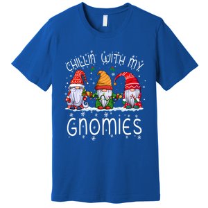 Chillin With My Gnomies Buffalo Red Plaid Christmas Gnome Great Gift Premium T-Shirt