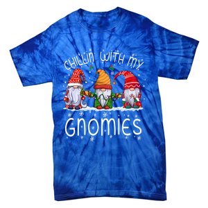 Chillin With My Gnomies Buffalo Red Plaid Christmas Gnome Great Gift Tie-Dye T-Shirt