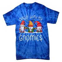 Chillin With My Gnomies Buffalo Red Plaid Christmas Gnome Great Gift Tie-Dye T-Shirt