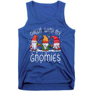 Chillin With My Gnomies Buffalo Red Plaid Christmas Gnome Great Gift Tank Top