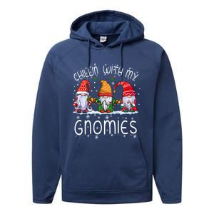 Chillin With My Gnomies Buffalo Red Plaid Christmas Gnome Great Gift Performance Fleece Hoodie