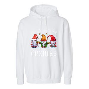 Chillin With My Gnomies Buffalo Red Plaid Christmas Gnome Great Gift Garment-Dyed Fleece Hoodie