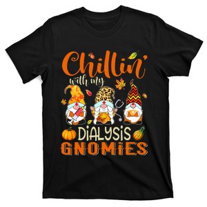 Chillin With My Dialysis Gnomies Nurse Gnome Thanksgiving T-Shirt