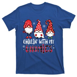 Chillin With My Gnomies Christmas Buffalo Plaid Xmas Family Gift T-Shirt