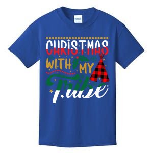 Christmas With My Tribe Red Plaid Family Matching Outfit Meaningful Gift Kids T-Shirt