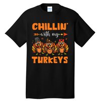 Chillin With My Turkeys Thanksgiving Family Tall T-Shirt