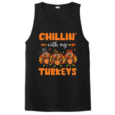 Chillin With My Turkeys Thanksgiving Family PosiCharge Competitor Tank