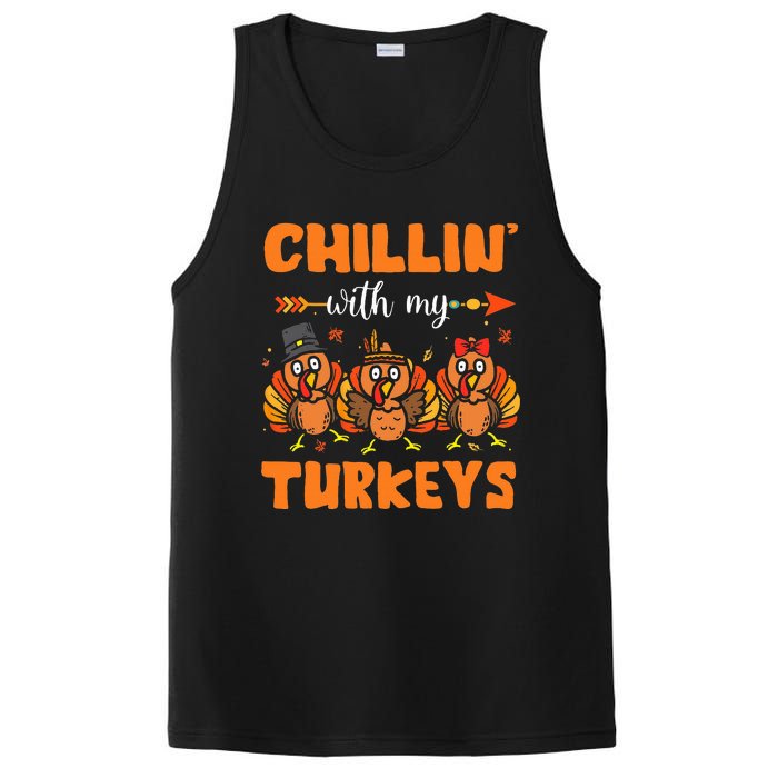 Chillin With My Turkeys Thanksgiving Family PosiCharge Competitor Tank