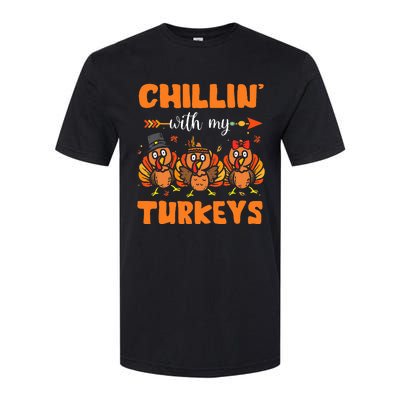 Chillin With My Turkeys Thanksgiving Family Softstyle CVC T-Shirt