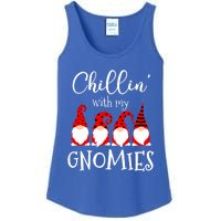 Chillin With My Gnomies Christmas Gnome Holiday Costume Gift Ladies Essential Tank