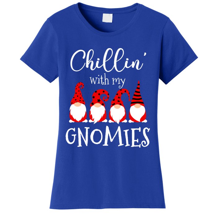 Chillin With My Gnomies Christmas Gnome Holiday Costume Gift Women's T-Shirt