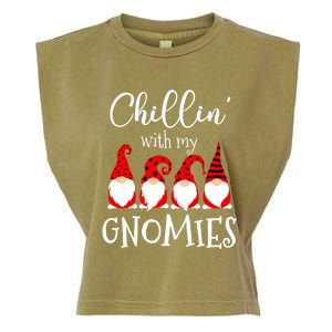 Chillin With My Gnomies Christmas Gnome Holiday Costume Gift Garment-Dyed Women's Muscle Tee