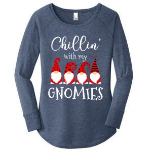 Chillin With My Gnomies Christmas Gnome Holiday Costume Gift Women's Perfect Tri Tunic Long Sleeve Shirt