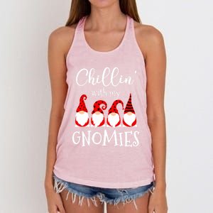 Chillin With My Gnomies Christmas Gnome Holiday Costume Gift Women's Knotted Racerback Tank