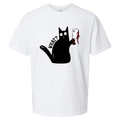 Cat What? Murderous Black Cat With Cleaver Gift For Cat Lover Sueded Cloud Jersey T-Shirt